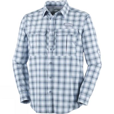 Camisa Columbia Cascades Explorer Plaid Manga Larga Hombre Azules Claro - Chile OTP907358